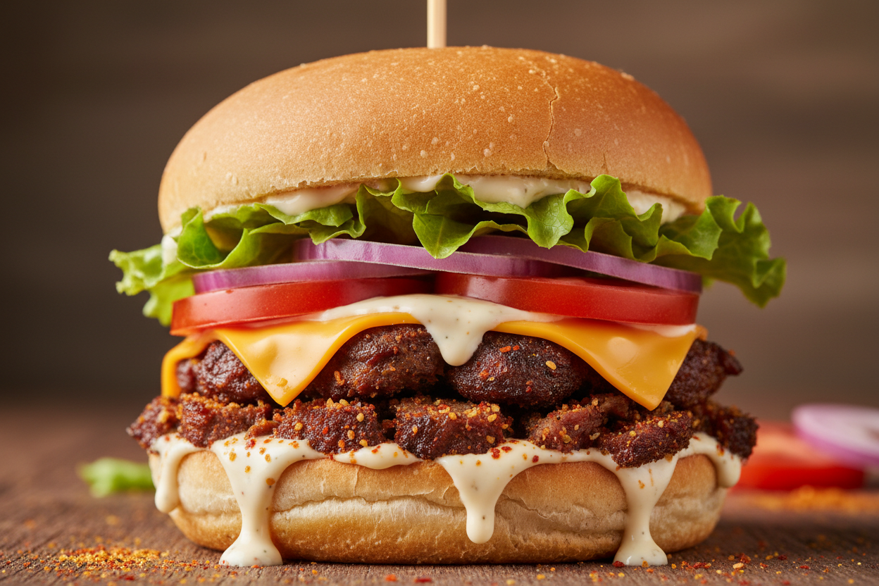 Agege burger with suya